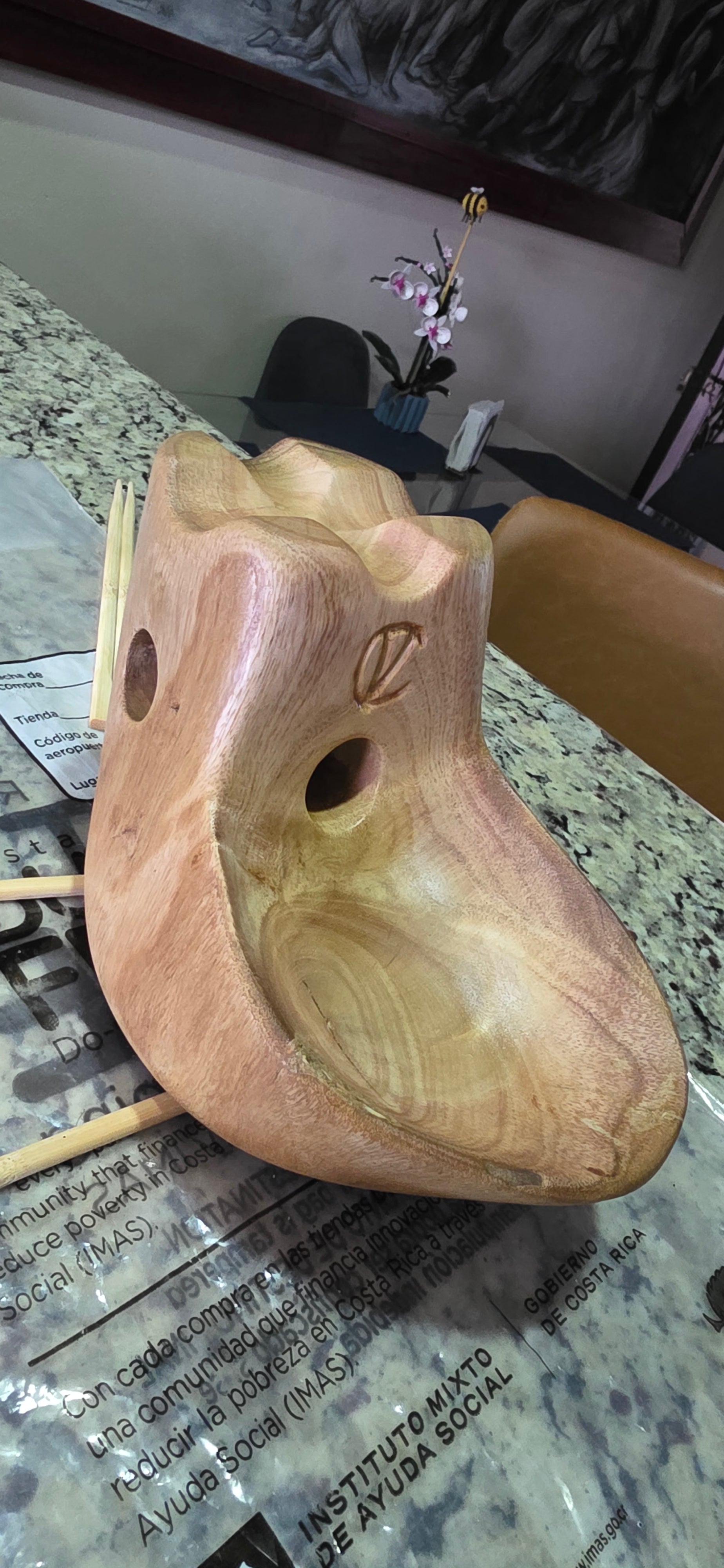 Cigar Ashtray – Sculptural Solid Melina Wood